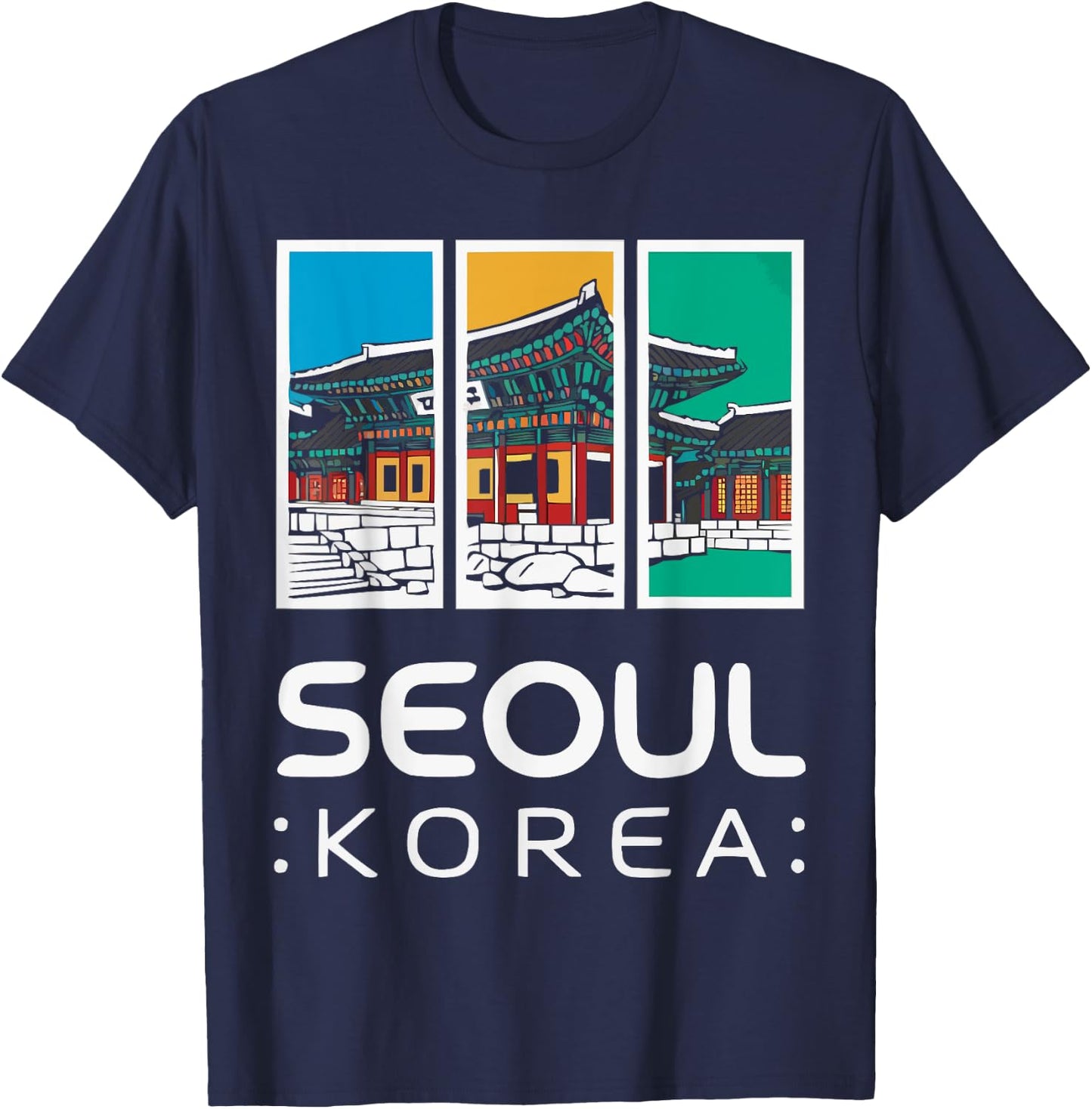 Seoul South Korea Travel Vacation Saranghae I Love Seoul T-Shirt - T-Shirt | Navy