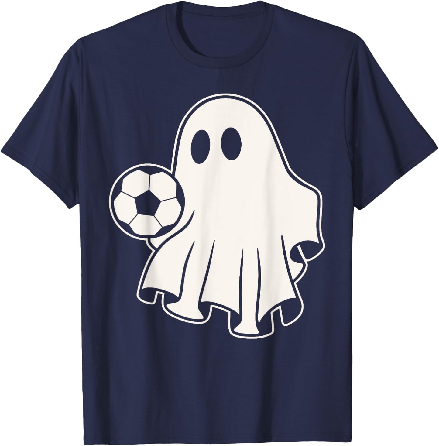 Funny Soccer Ghost Playing Soccer Lovers Halloween T-Shirt - T-Shirt | Navy
