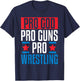 Pro God Pro Guns Pro Wrestling T-Shirt - T-Shirt | Navy