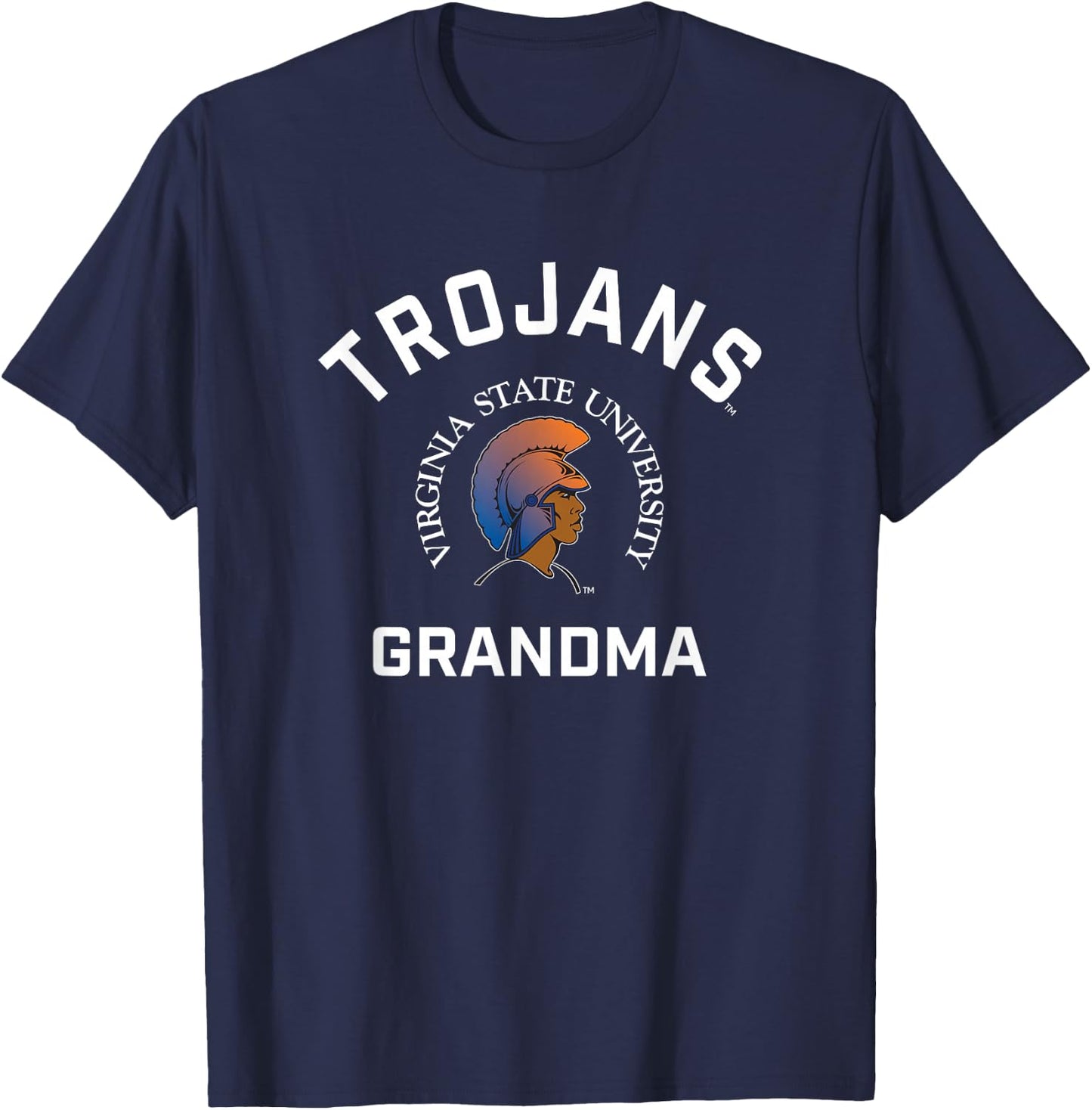 Virginia State University VSU Trojans Arched Grandma T-Shirt - T-Shirt | Navy