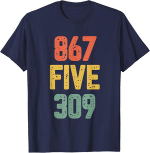 8675309 Nostalgic Funny 80s Retro Music Shirt T-Shirt - T-Shirt | Navy