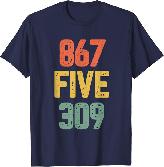 8675309 Nostalgic Funny 80s Retro Music Shirt T-Shirt - T-Shirt | Navy