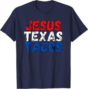 Jesus Texas Tacos | Cute Texas T-Shirt - T-Shirt | Navy