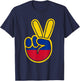 Colombia Flag Peace Sign Funny Retro Vintage Boys Colombian T-Shirt - T-Shirt | Navy