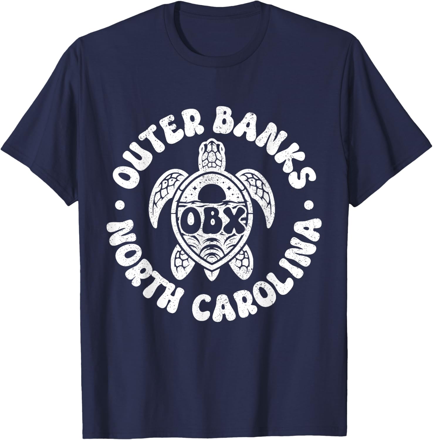 Outer Banks North Carolina Sea Turtle Beach Surf Souvenir T-Shirt - T-Shirt | Navy