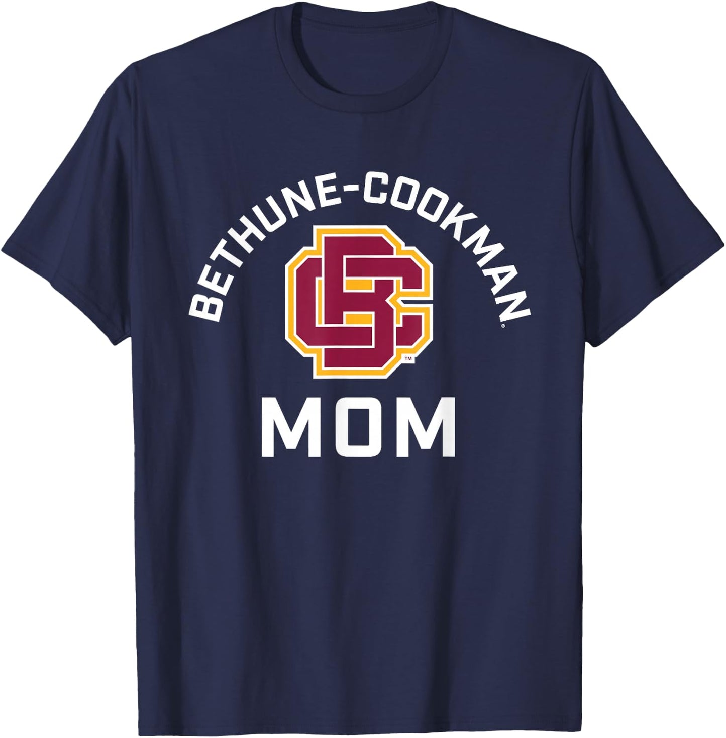 Bethune-Cookman University Wildcats Arched Mom T-Shirt - T-Shirt | Navy