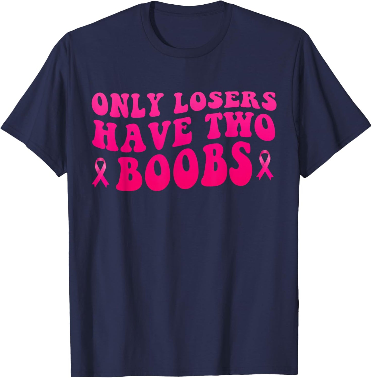 Funny Mastectomy Breast Cancer Awareness T-Shirt - T-Shirt | Navy