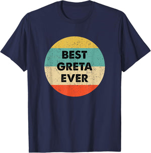 Greta Name T-Shirt - T-Shirt | Navy
