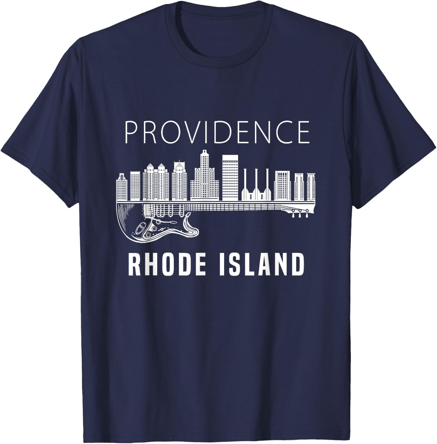 Providence City Skyline Music Rhode Island Providence T-Shirt - T-Shirt | Navy