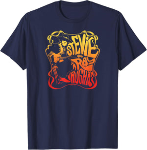Stevie Ray Vaughan - Psychedelic Blues Rock Musician T-Shirt - T-Shirt | Navy