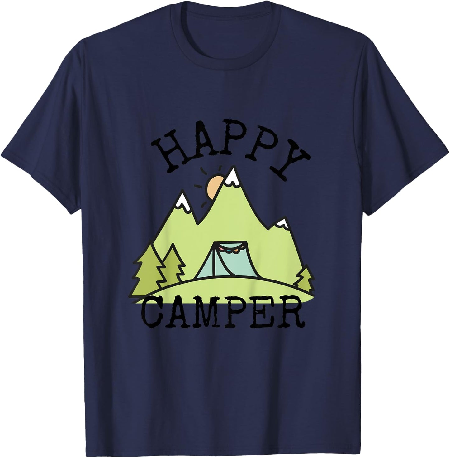 Kids Happy Camper Youth T-Shirt - T-Shirt | Navy