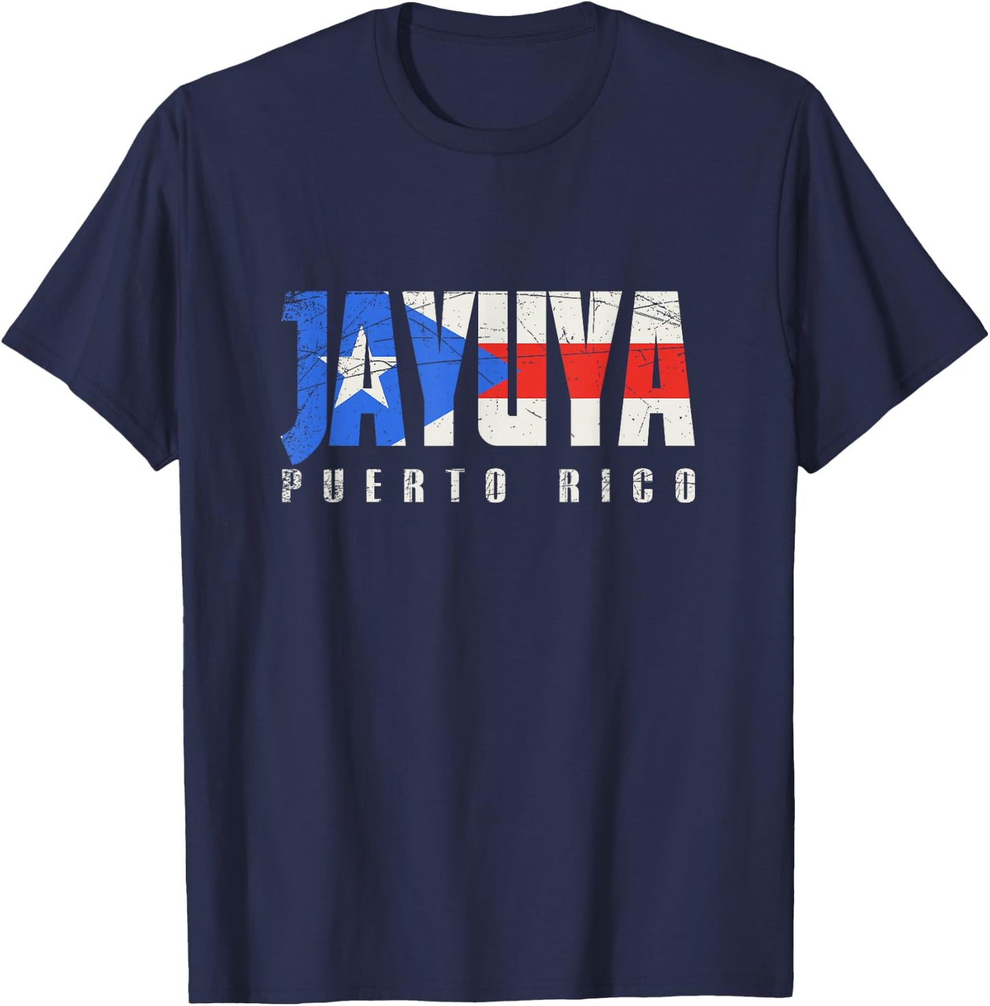 Jayuya Puerto Rico, Puerto Rican flag T-Shirt - T-Shirt | Navy