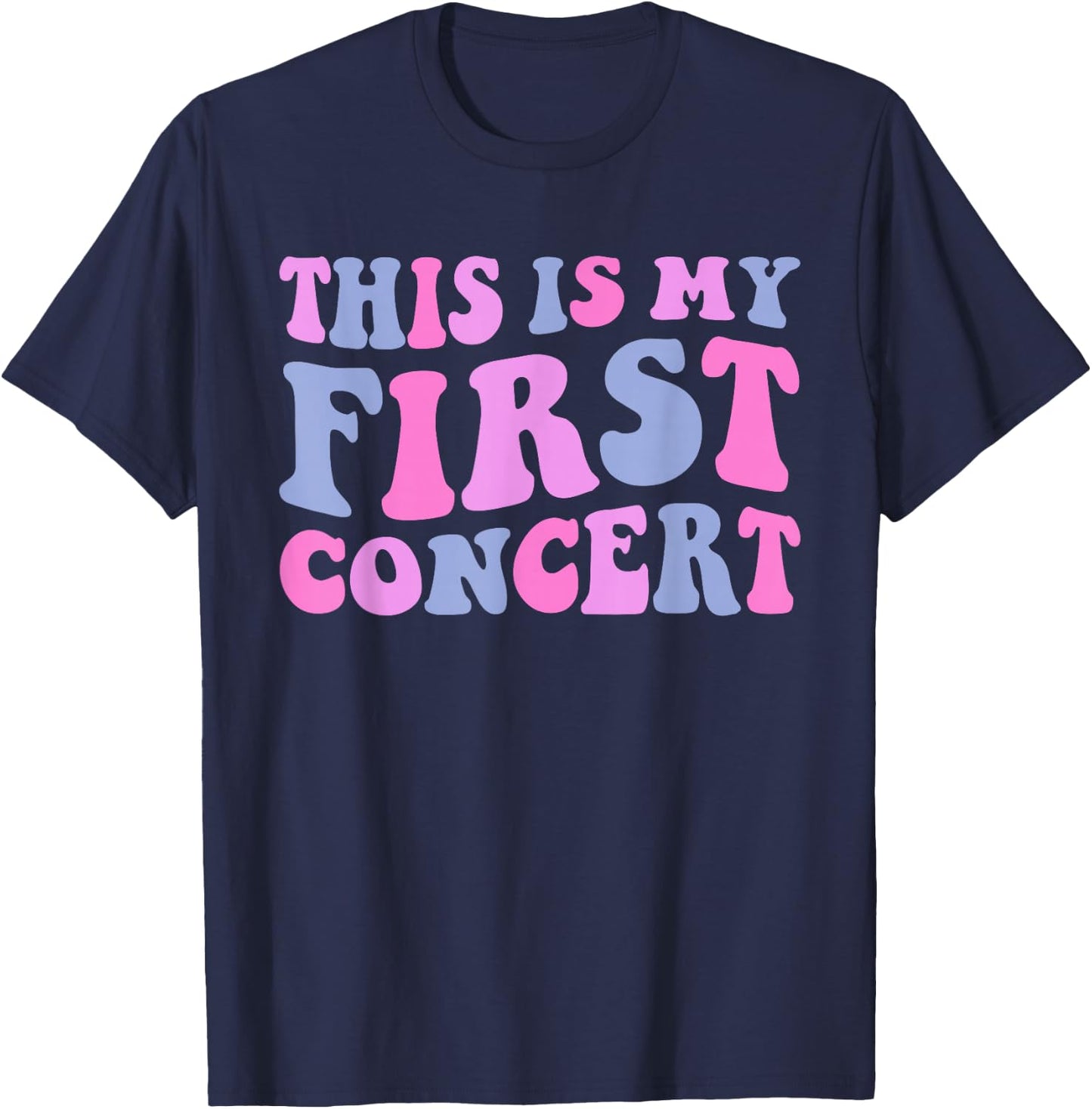 This Is My First Concert Music Event Retro Groovy Girls T-Shirt - T-Shirt | Navy