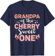 Grandpa Of The Cherry Sweet One 1st Birthday Cherry Lover T-Shirt - T-Shirt | Navy