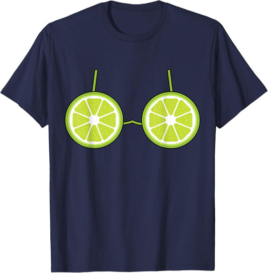 Lime Bra Costume Cute Easy Fruit Halloween Gift T-Shirt - T-Shirt | Navy
