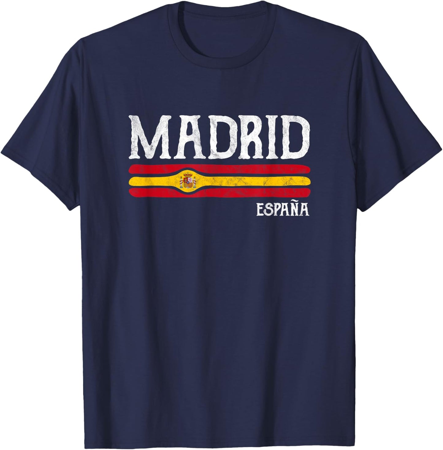 Vintage Madrid Spain Souvenir Espana Gift T-Shirt - T-Shirt | Navy