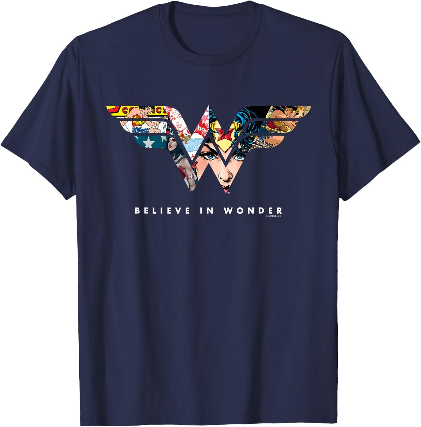 Wonder Woman 80th Believe in Wonder WW Logo T-Shirt - T-Shirt | Navy