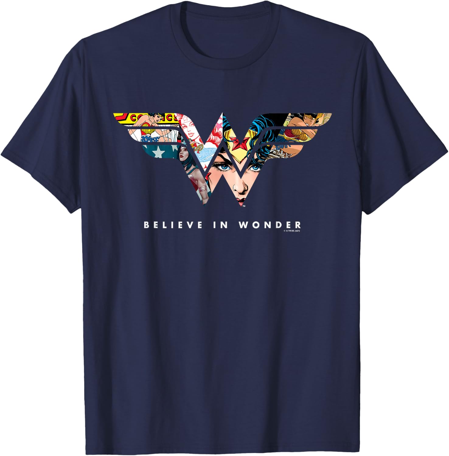 Wonder Woman 80th Believe in Wonder WW Logo T-Shirt - T-Shirt | Navy