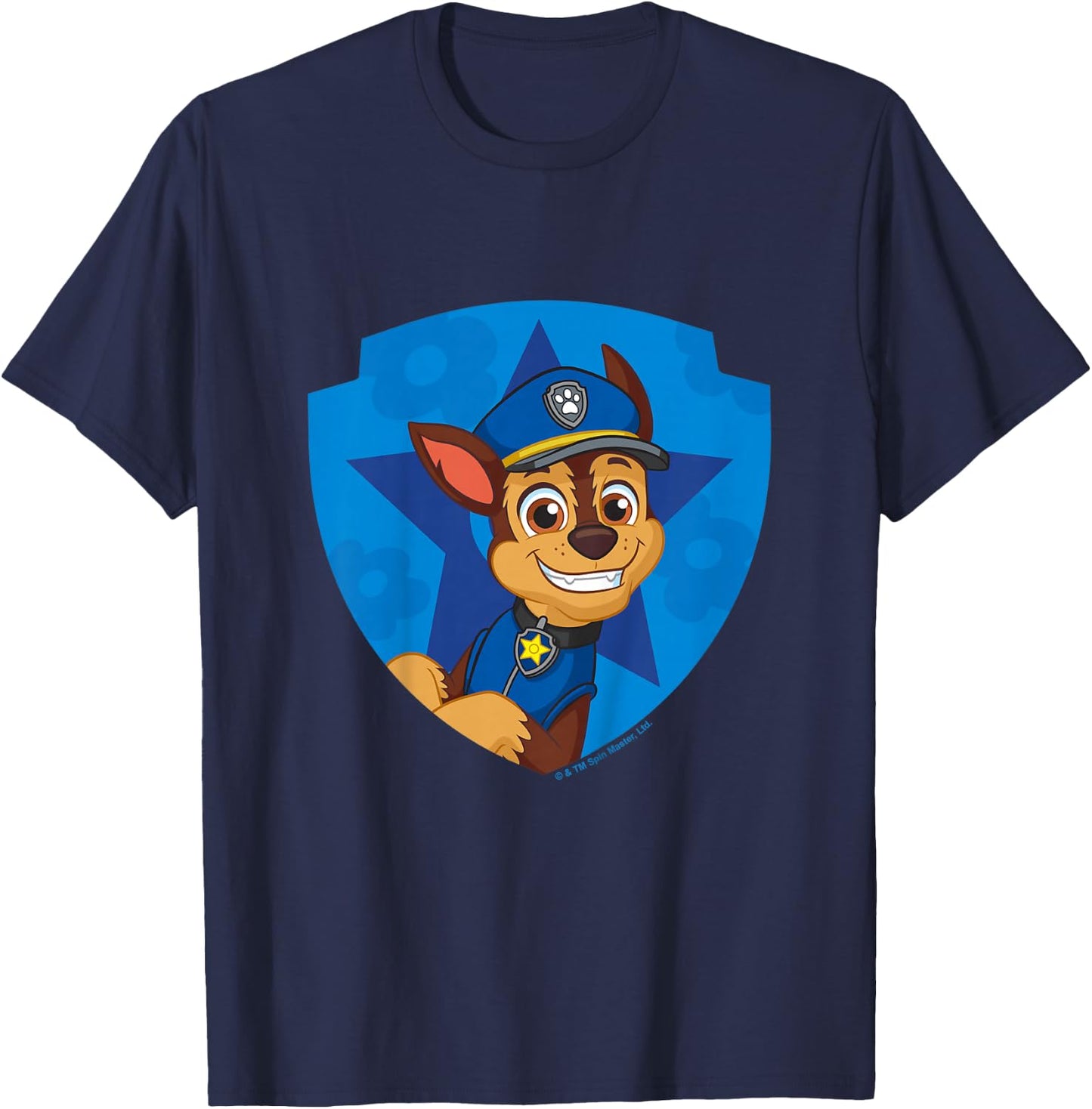 PAW Patrol Chase Big Chest Shield Emblem T-Shirt - T-Shirt | Navy