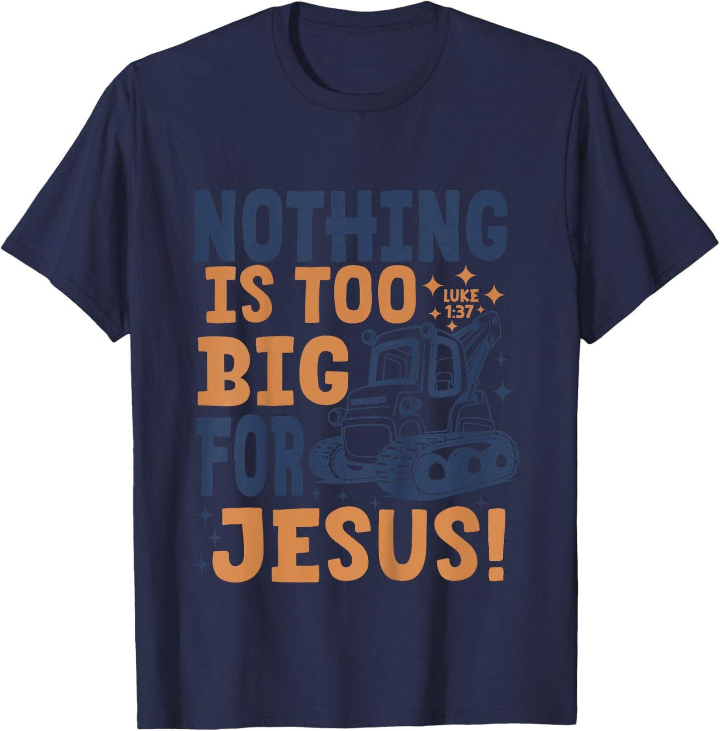 Nothing is Too big for Jesus Retro Kids Christian Religious T-Shirt - T-Shirt | Navy