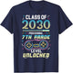 Class Of 2030 Gaming 7th Grade Unlocked First Day 7th Grader T-Shirt - T-Shirt | Navy