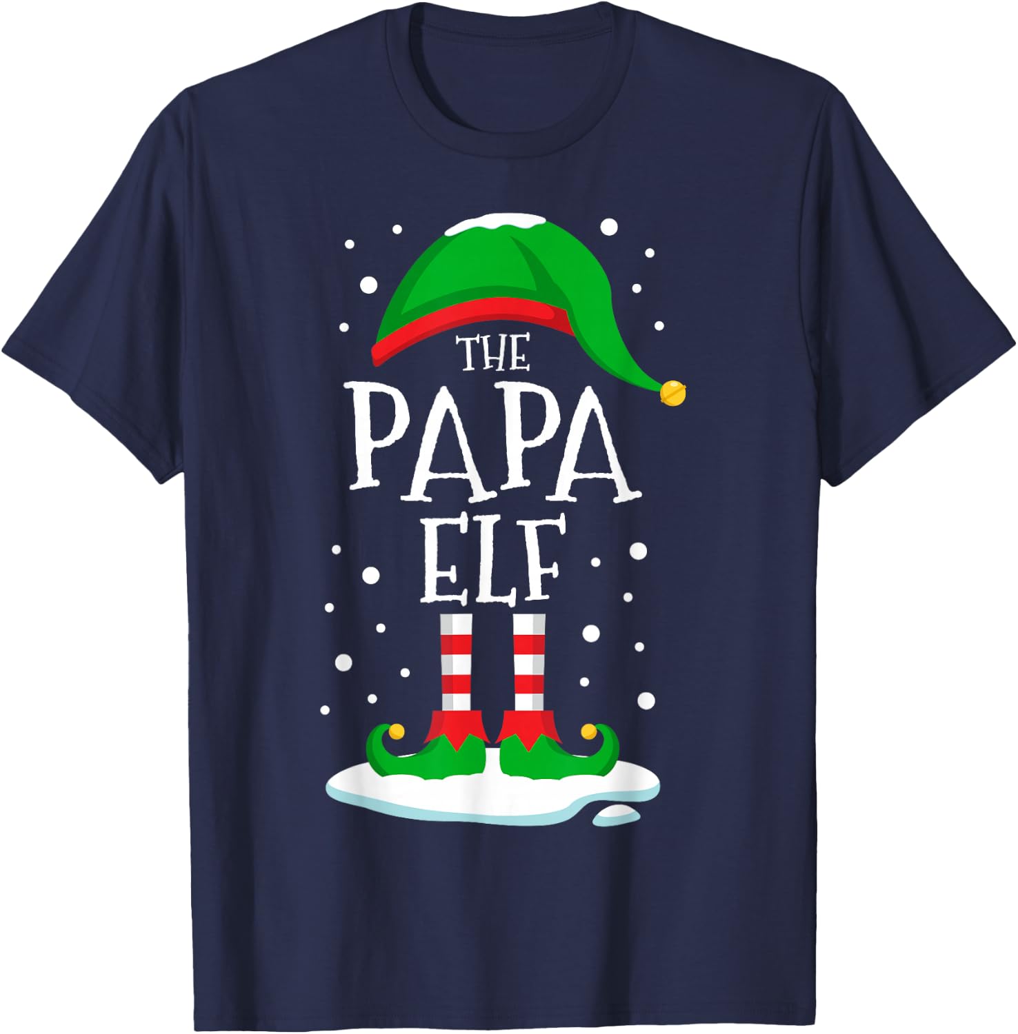 The Papa Elf Christmas Family Matching Xmas Grandpa Funny T-Shirt - T-Shirt | Navy