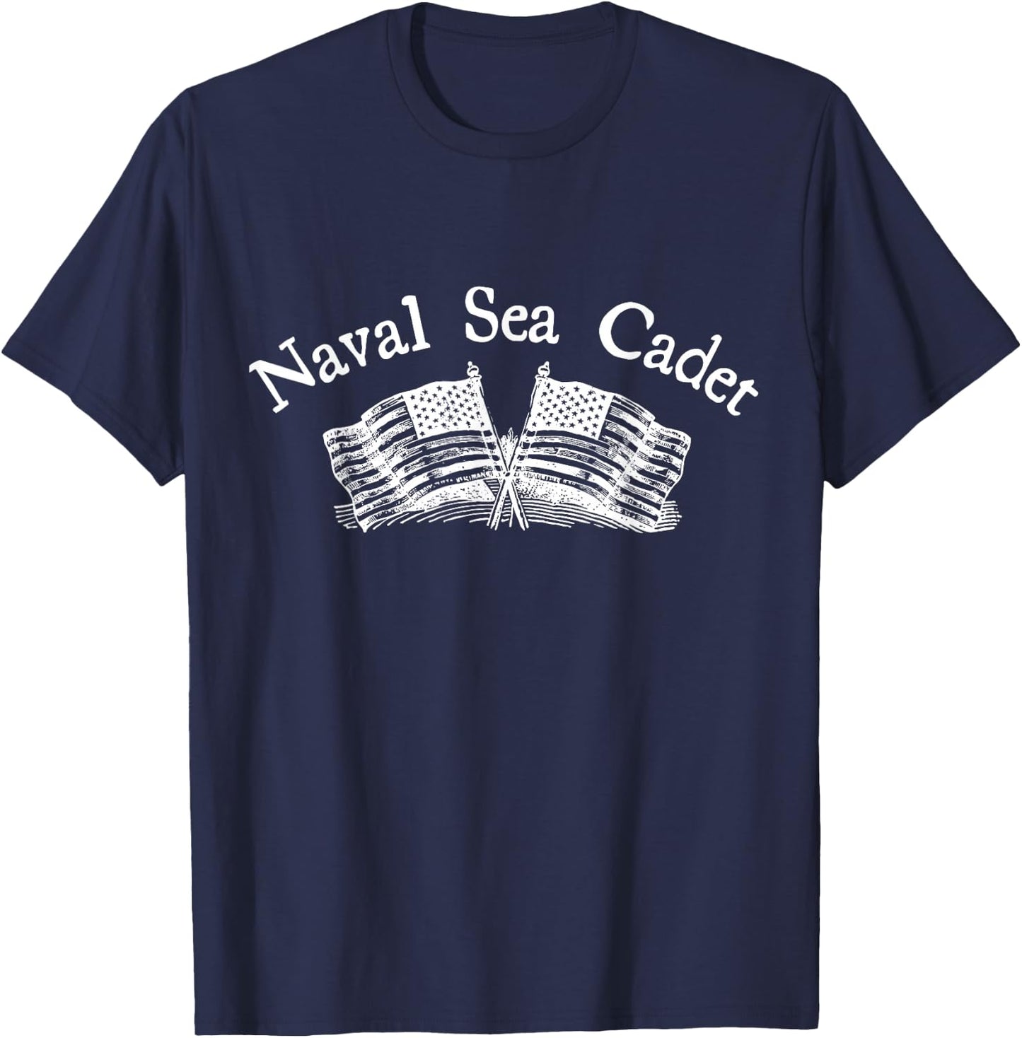 Naval Sea Cadet NSCC Minimal Art American Flag Vintage T-Shirt - T-Shirt | Navy
