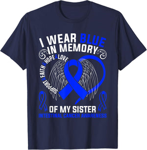 I Wear Pink In Memory Of My Sister Intestinal Cancer T-Shirt - T-Shirt | Navy