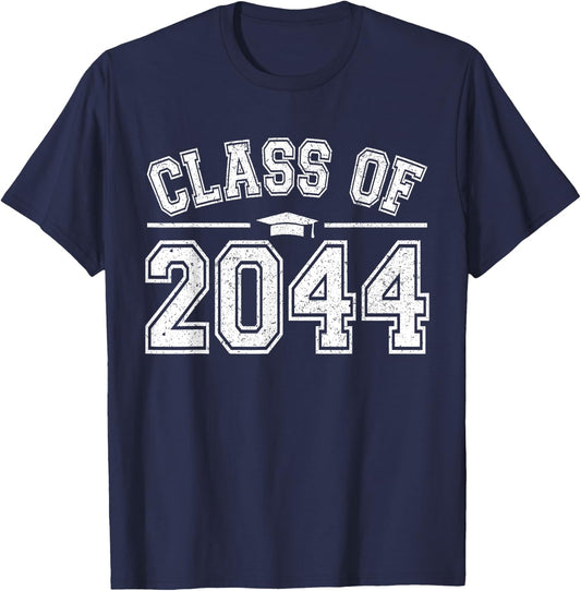 Preschool Class of 2044 Grow With Me Graduation 2044 Vintage T-Shirt - T-Shirt | Navy