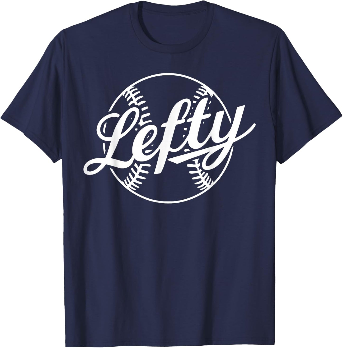 Lefty Left Handed Baseball Softball Proud Woman Men Retro T-Shirt - T-Shirt | Navy