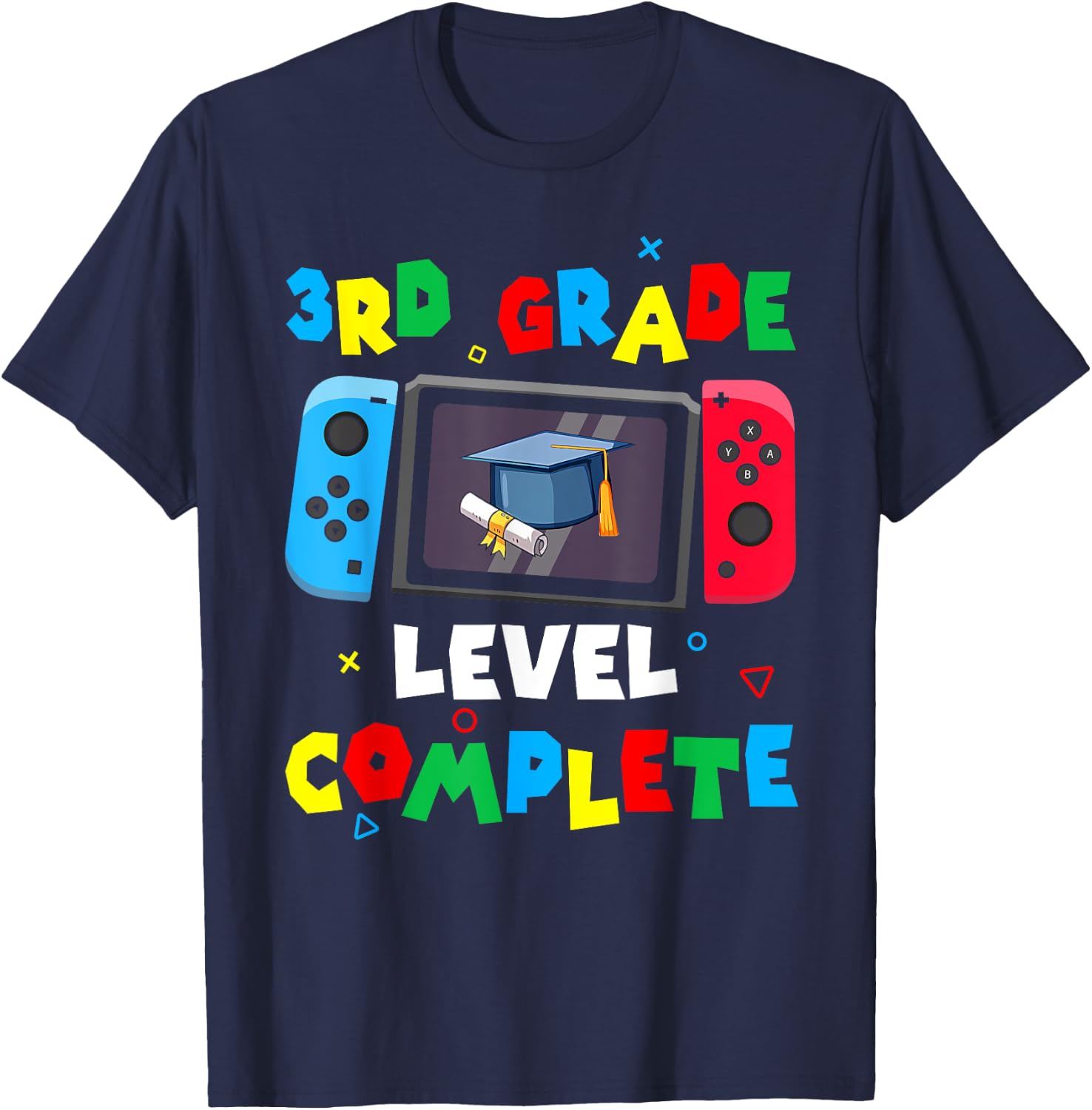 Game Controller Level 3rd Grade Complete Boys Graduation T-Shirt - T-Shirt | Navy