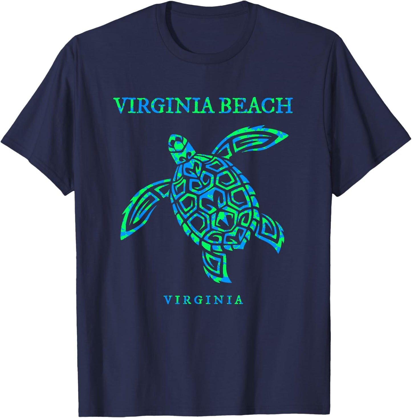 Virginia Beach Virginia Sea Turtle Vacation Souvenir Women Girls Kids T-Shirt - T-Shirt | Navy