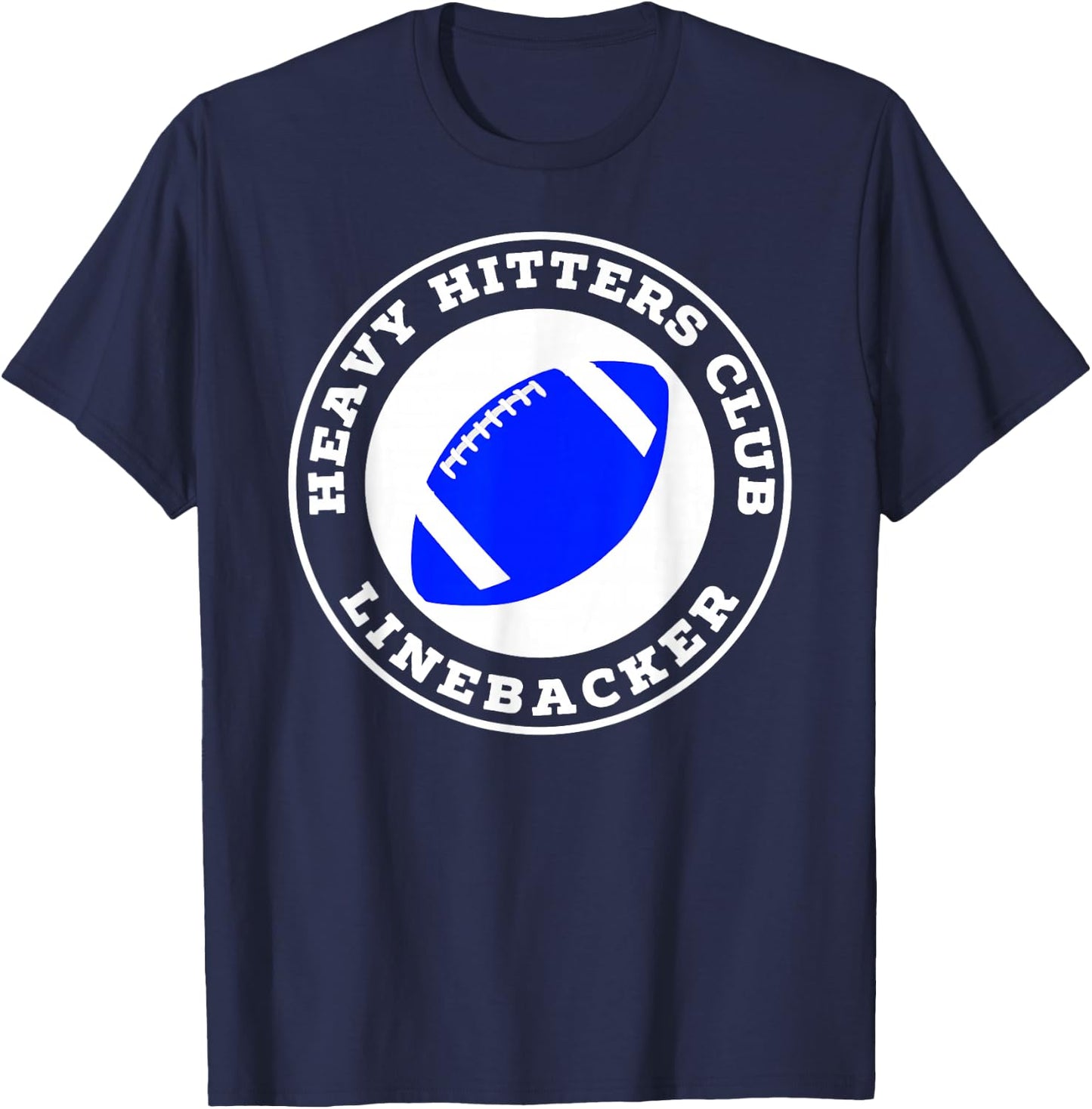 Linebacker Heavy Hitters Club Football Player T-Shirt - T-Shirt | Navy