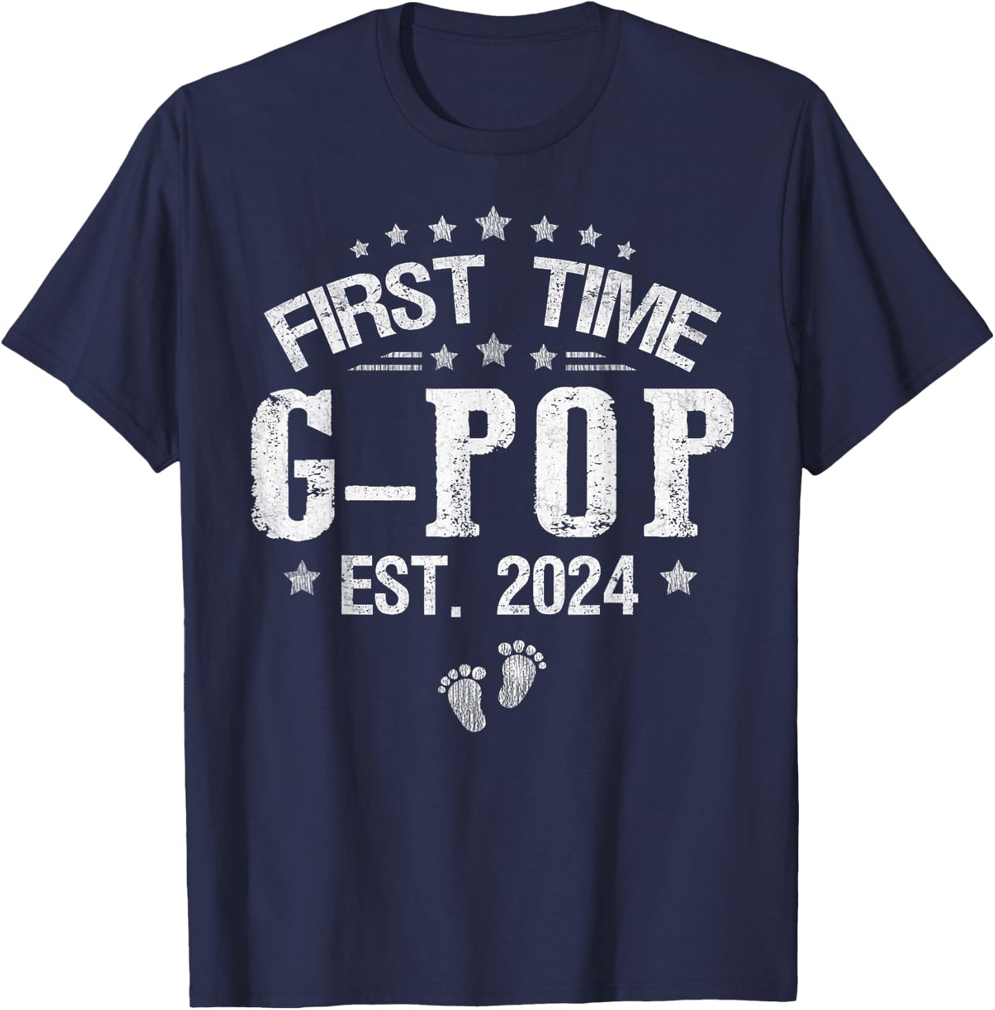First time G-Pop est.2024 Father's Day Promoted To G-Pop T-Shirt - T-Shirt | Navy