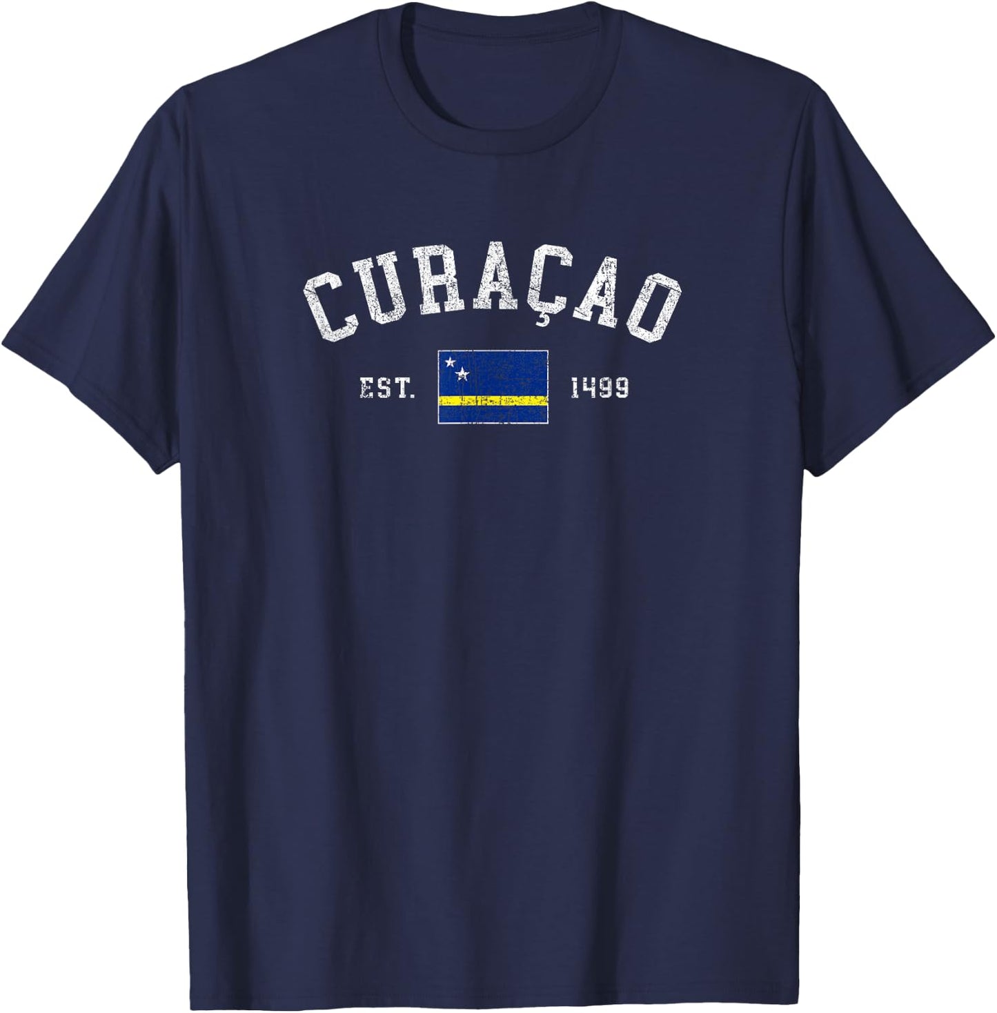 Curacao Flag Est 1499 Vintage Vacation Souvenir T-Shirt - T-Shirt | Navy