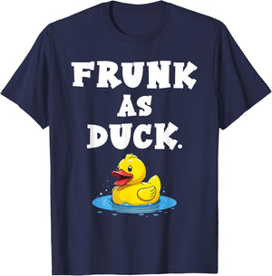 Quacktastic Duck Party Outfit Funny Rubber Duck Frunk as Duck Meme Adult Humor Black Short Sleeve Cotton Blend Classic Fit U-Neck Small T-Shirt - T-Shirt | Navy