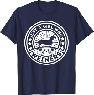 Weiner Dog owner Just A Girl Who Loves Weiners T-Shirt - T-Shirt | Navy