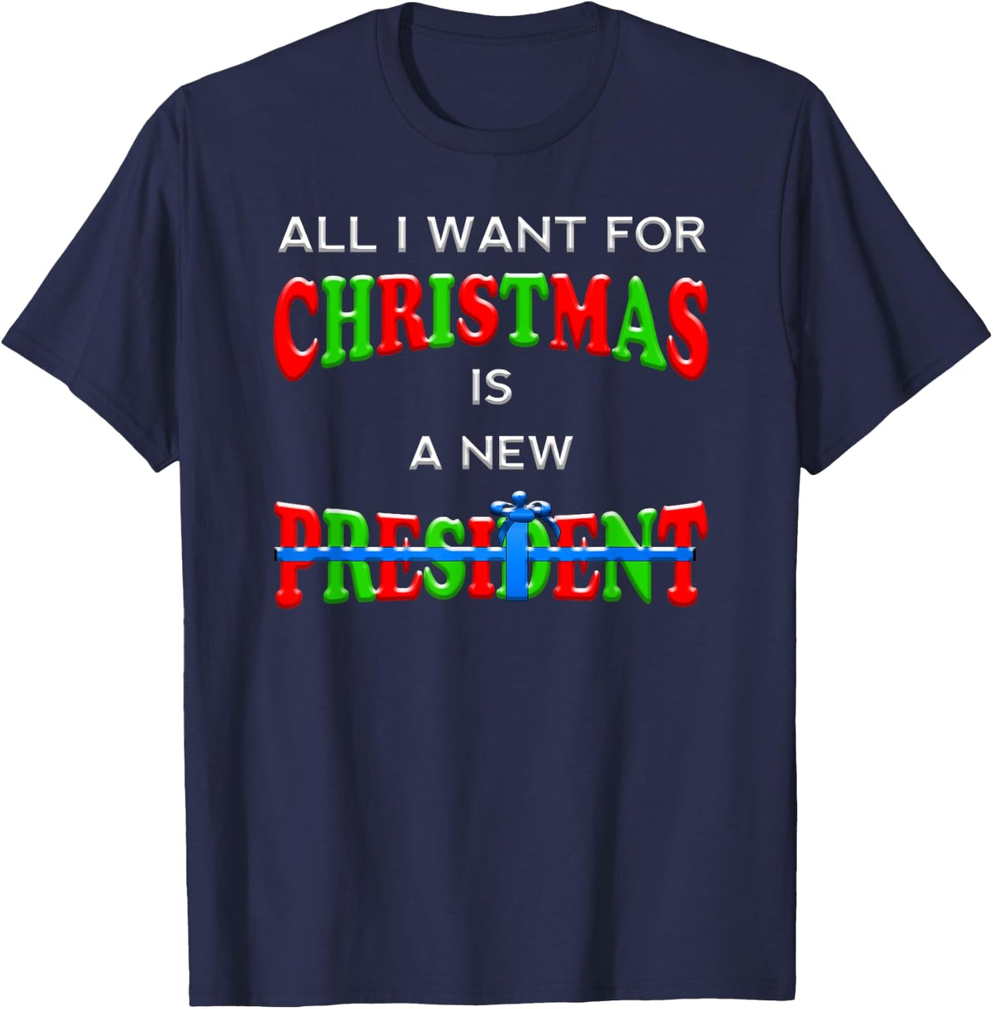 Funny Trump Christmas Anti Biden 2020 Voter Men Women Meme T-Shirt - T-Shirt | Navy