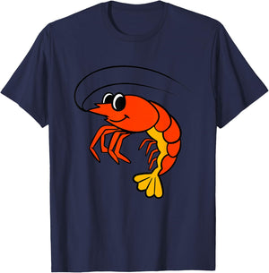 Kids Shrimp Shirt For Boys Or Girls | Cute Shrimp Gift T-Shirt - T-Shirt | Navy