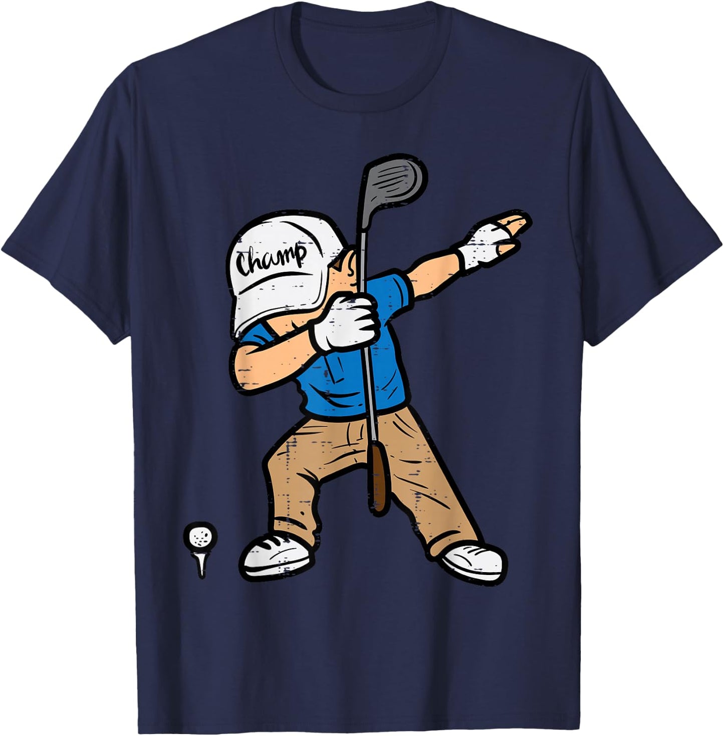 Dabbing Golfer Funny Golfing Golfer Dad Men Boys Kids Youth T-Shirt - T-Shirt | Navy