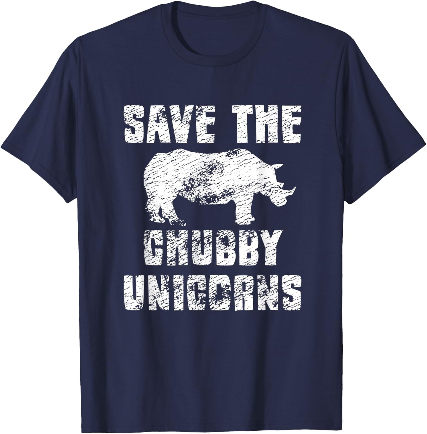 Save The Chubby Unicorn T-Shirt - T-Shirt | Navy