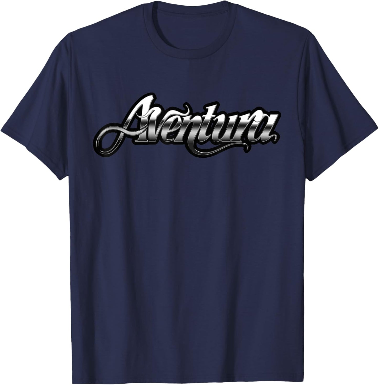 Aventura Silver Logo Black T-Shirt - T-Shirt | Navy