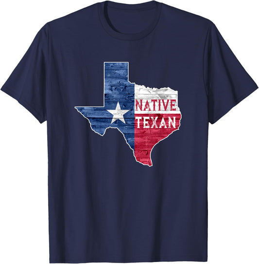 Native Texan Texas Lone Star State Flag T-Shirt - T-Shirt | Navy