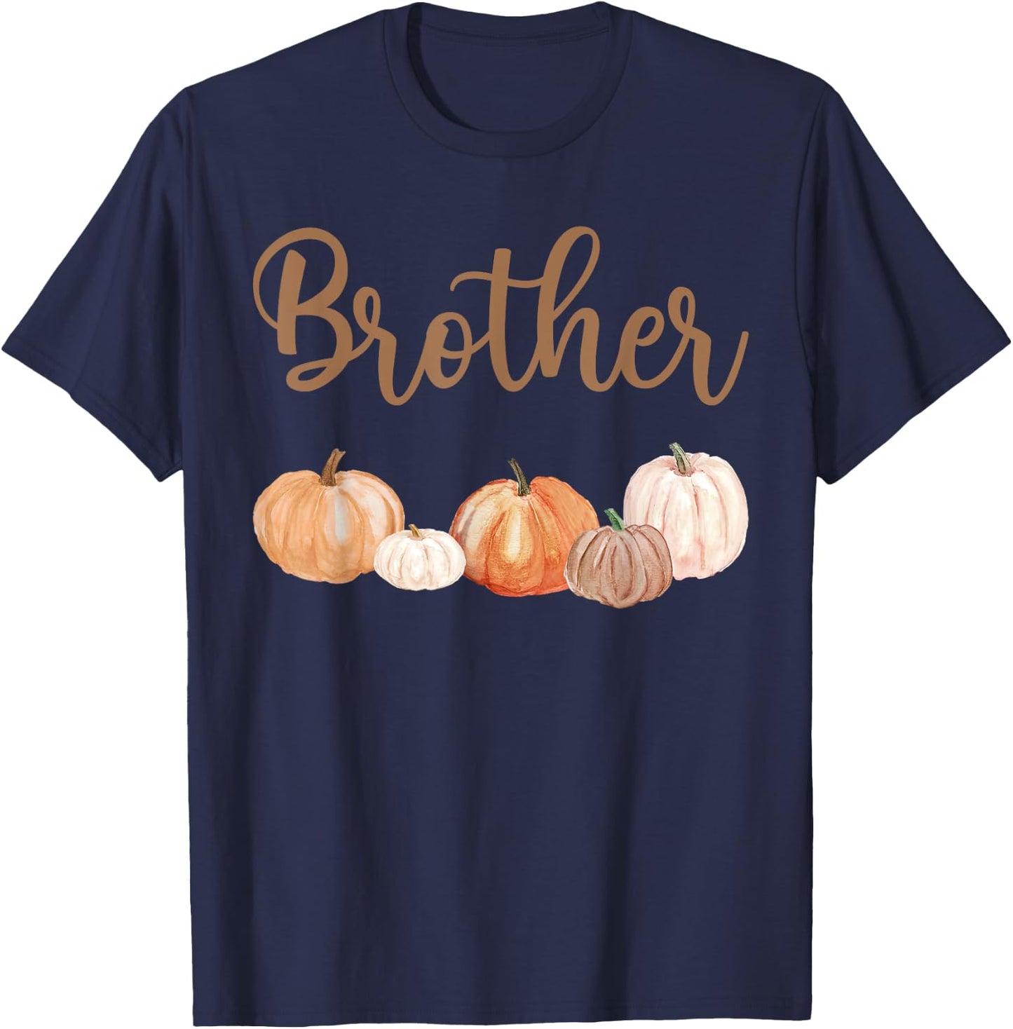 Brother of Little Pumpkin First Birthday Autumn Pumpkin T-Shirt - T-Shirt | Navy