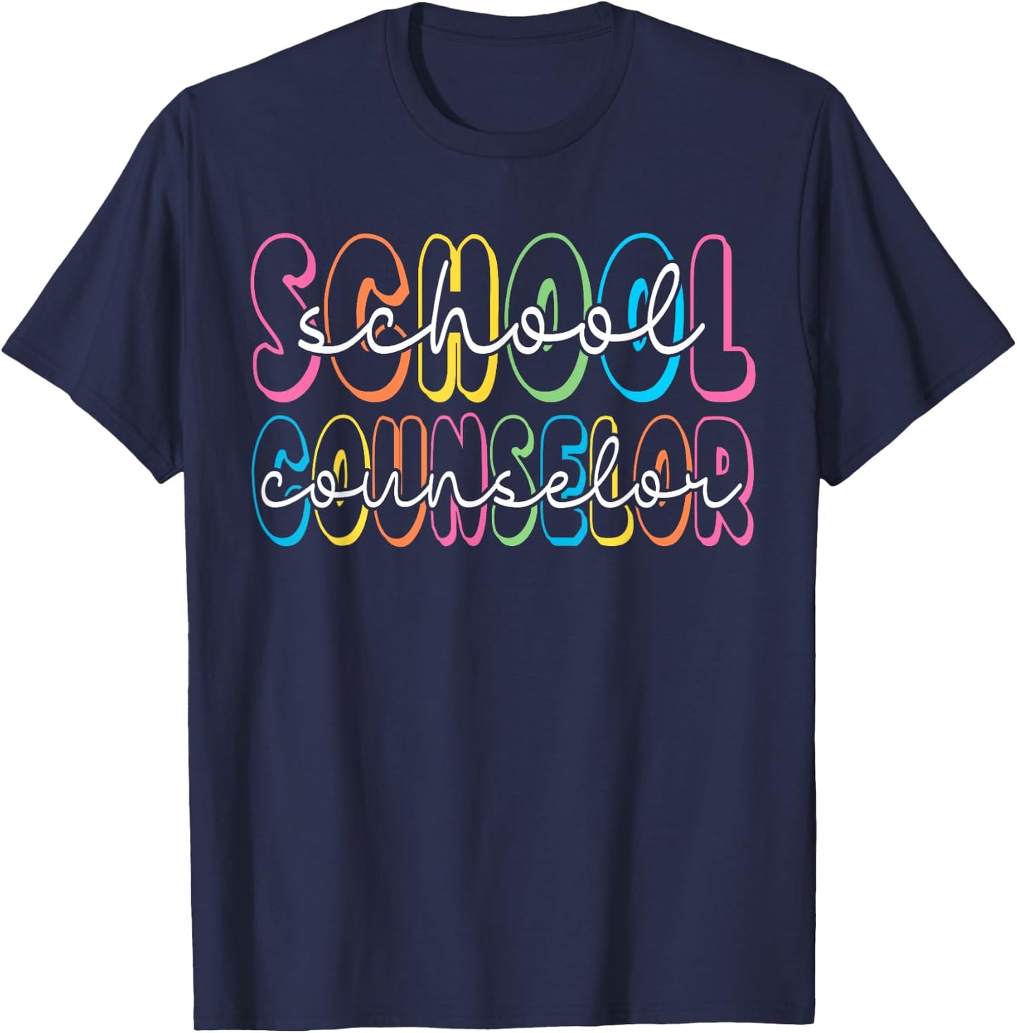 Retro School Counselor Counseling Teacher Appreciation T-Shirt - T-Shirt | Navy