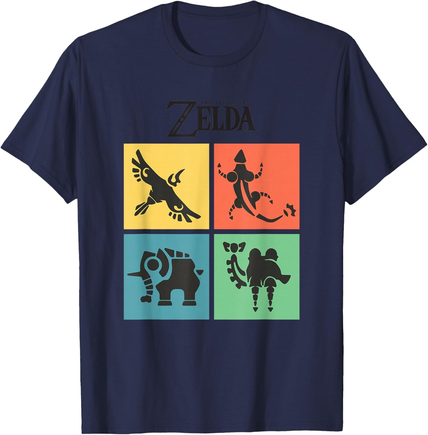 The Legend of Zelda Four Divine Beasts Color Box Up T-Shirt - T-Shirt | Navy