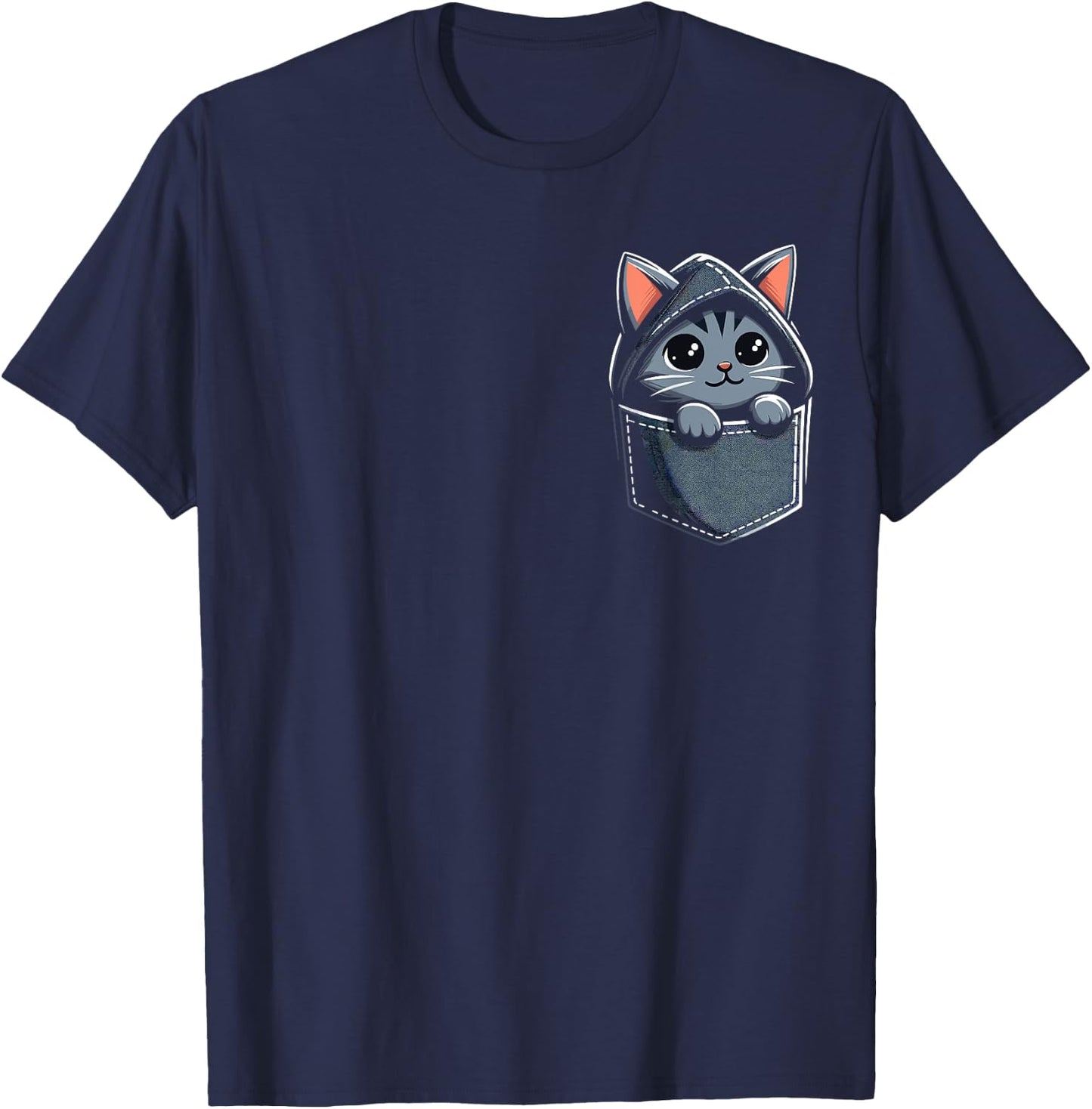 shirt with cat in pocket, cat shirts, Funny cat, cute cats Women Kids T-Shirt - T-Shirt | Navy