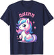Quinn Cute Unicorn Design for Girls Name Quinn T-Shirt - T-Shirt | Navy