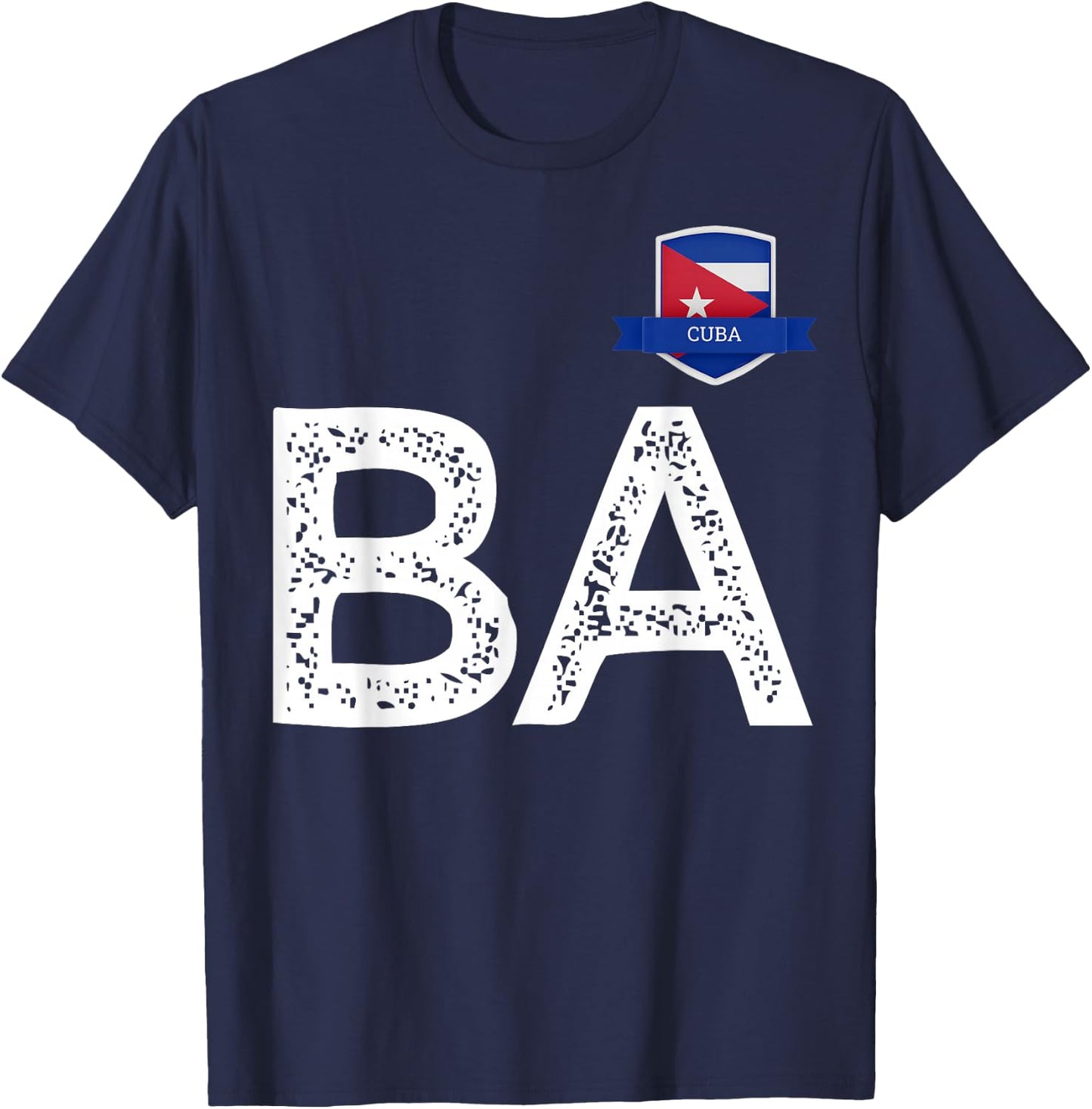 Cuba Human-Flag B and Letter A Cuban T-Shirt - T-Shirt | Navy