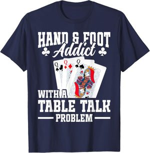 Hand and Foot Partner Card Game Set Playing Cards Hand Foot T-Shirt - T-Shirt | Navy